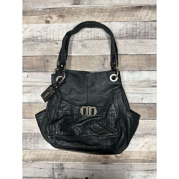 b. makowsky Handbags - B Makowsky Large Black Bohemian y2k Style Leather Shoulder Hobo Bag Tote Purse